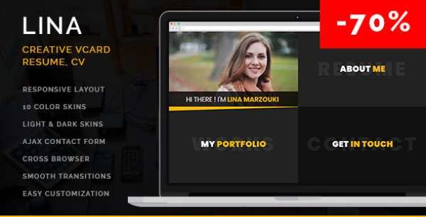 Lina - Creative vCard Template | Virtual Business Card
